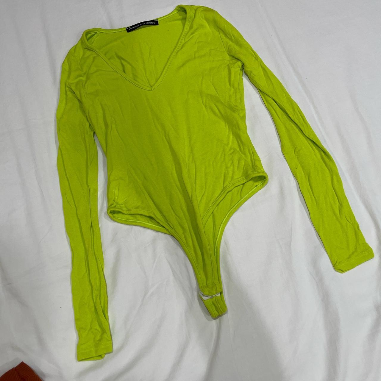 Neon Green Bodysuit Naked Wardrobe Depop