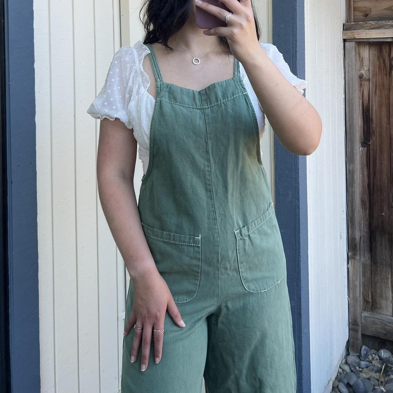Zara Green Wideleg Overalls 🌿 Super cute to... Depop