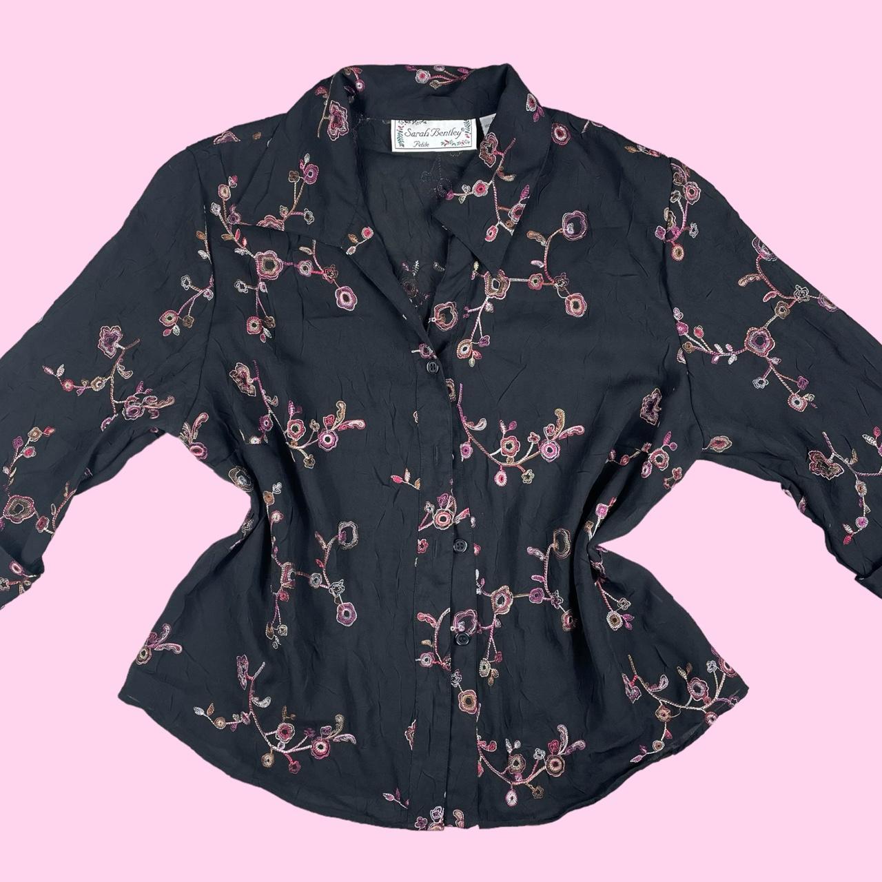 Women's Black and Pink Blouse | Depop