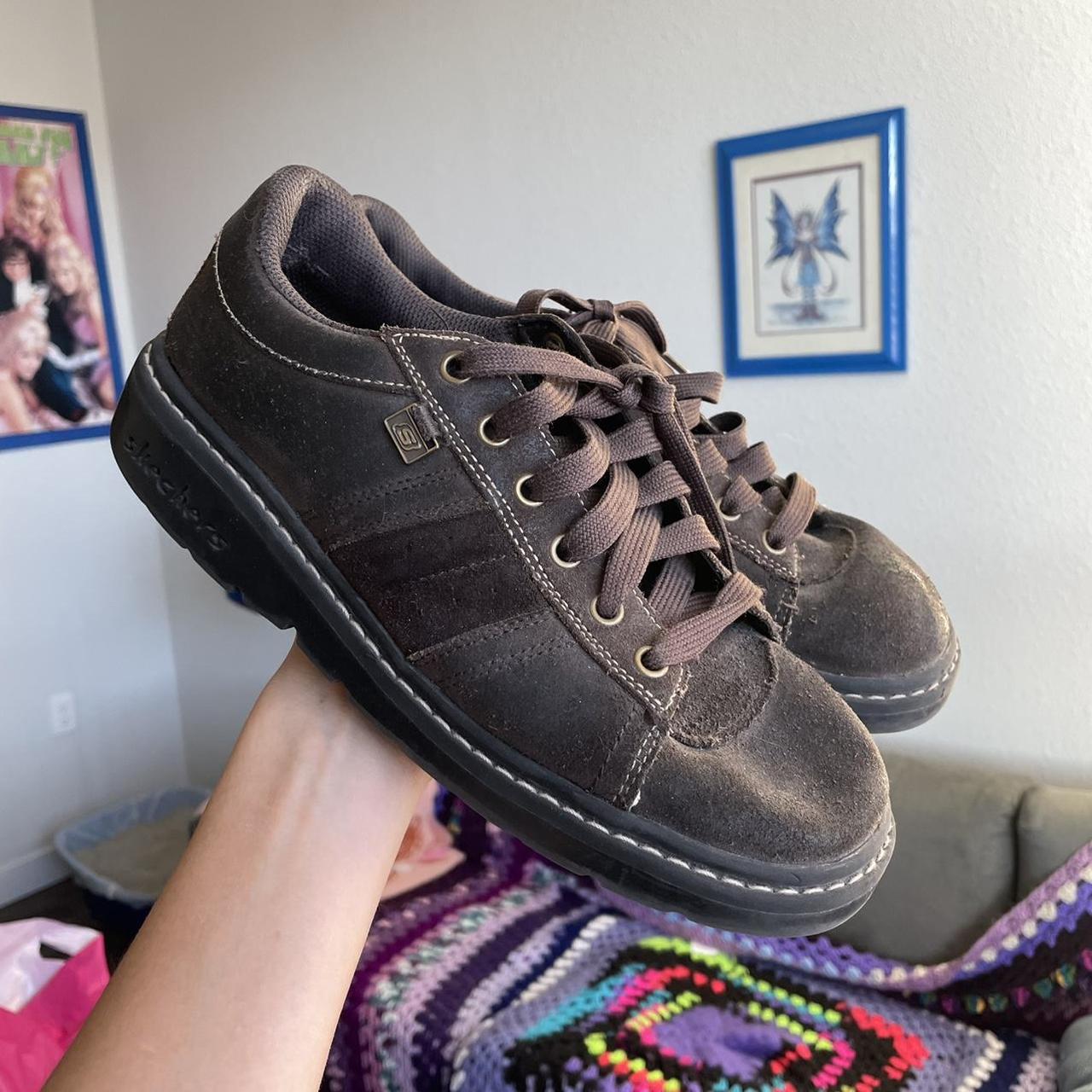 Vintage Skechers 1990s chunky oxford style shoes.... - Depop