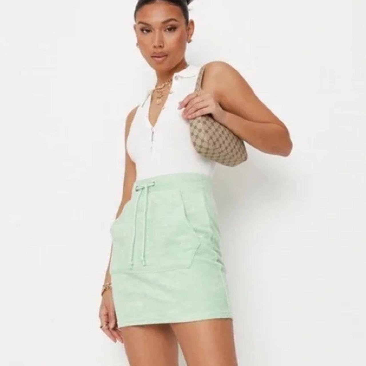 Missguided green mini skirt hotsell