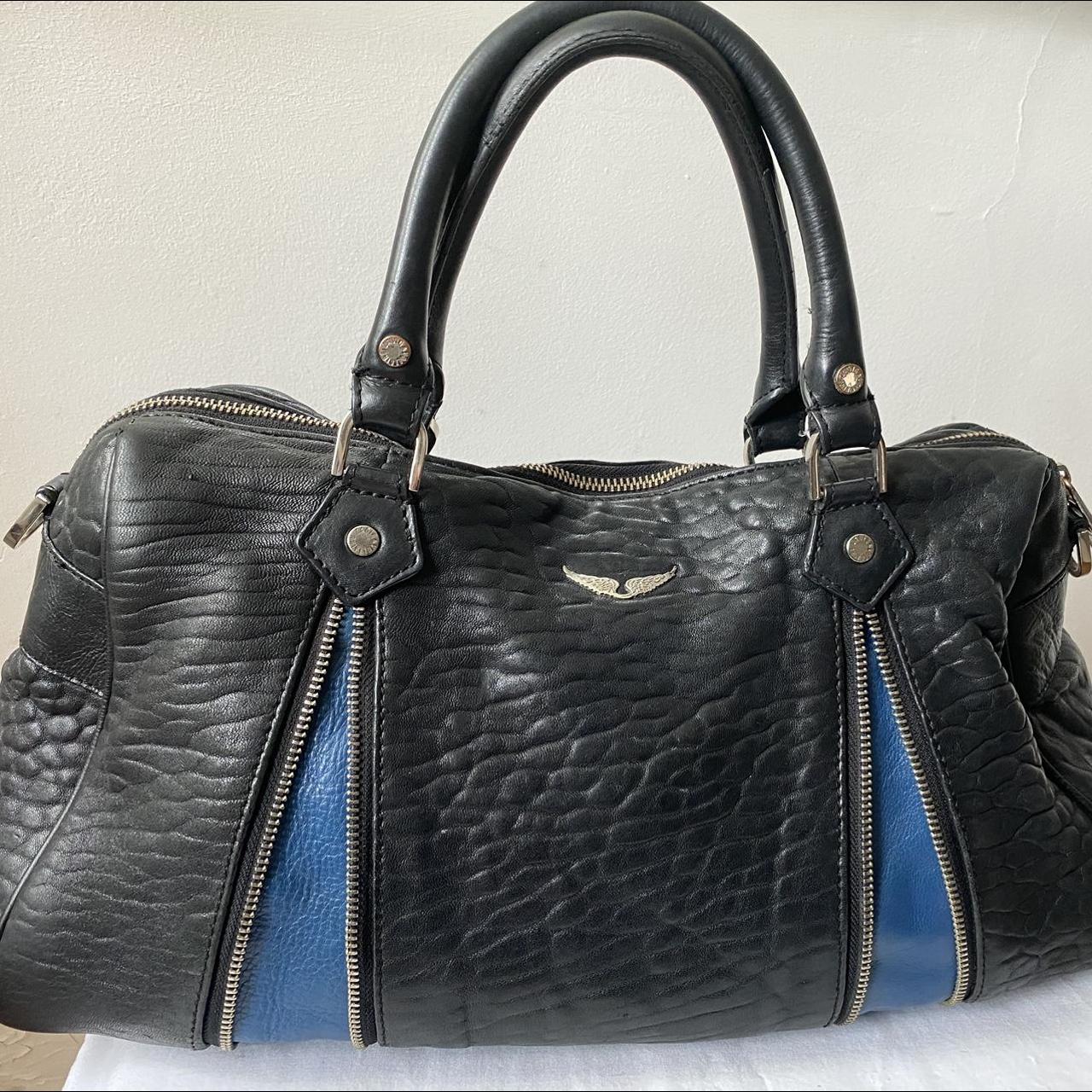 Zadig & Voltaire Women's Black and Blue Bag | Depop