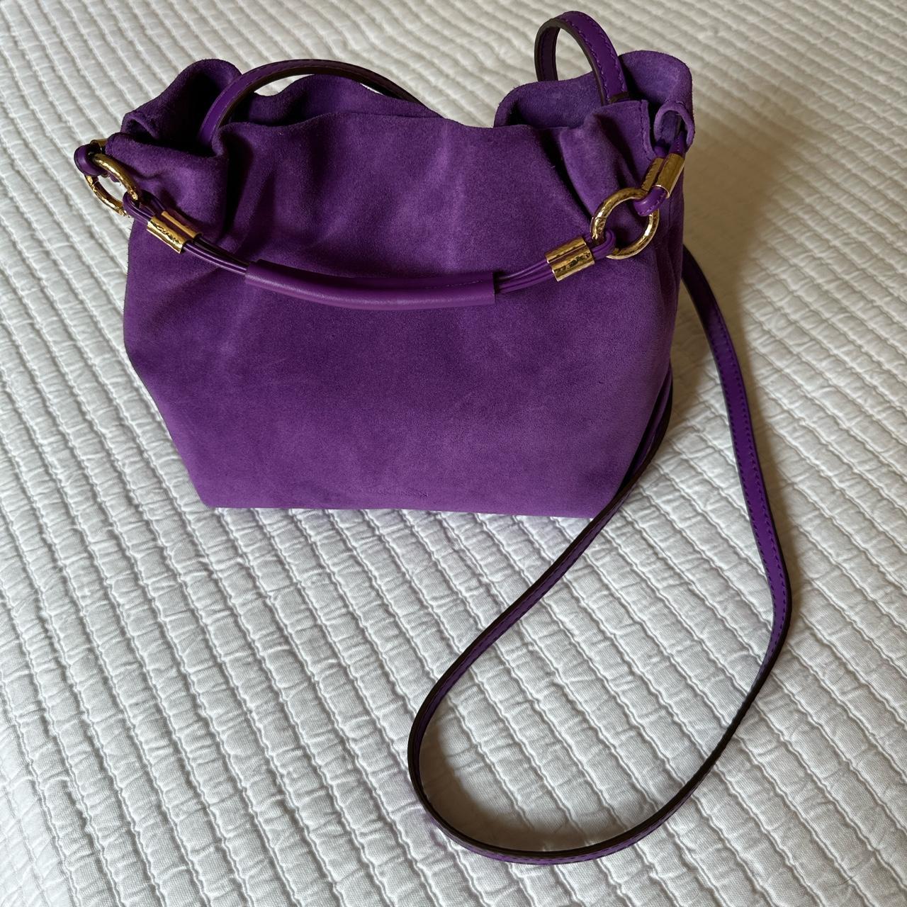 Purple best sale suede bag