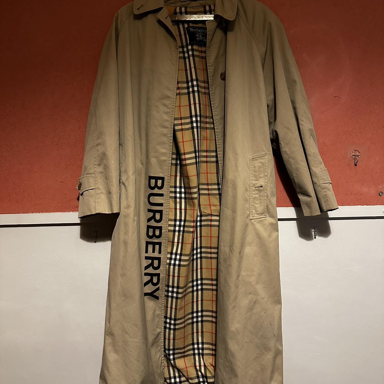 Burberry Men's Tan and Cream Coat | Depop