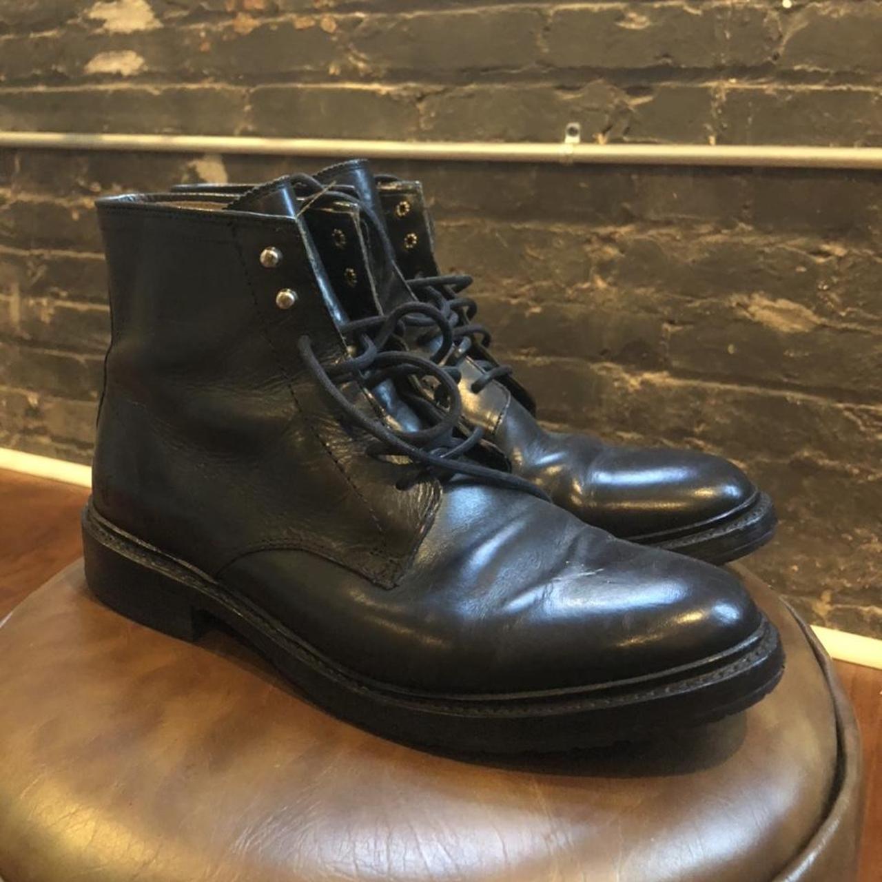 frye black lace up boots