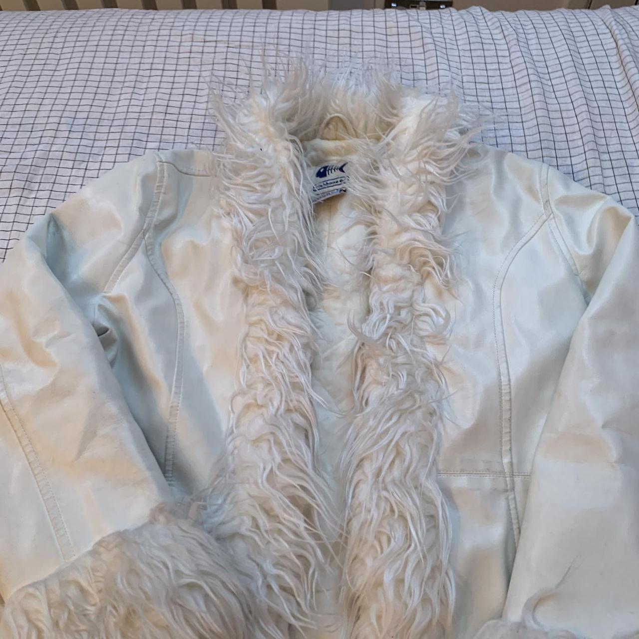 Vintage White leather Afghan jacket Most likely... - Depop