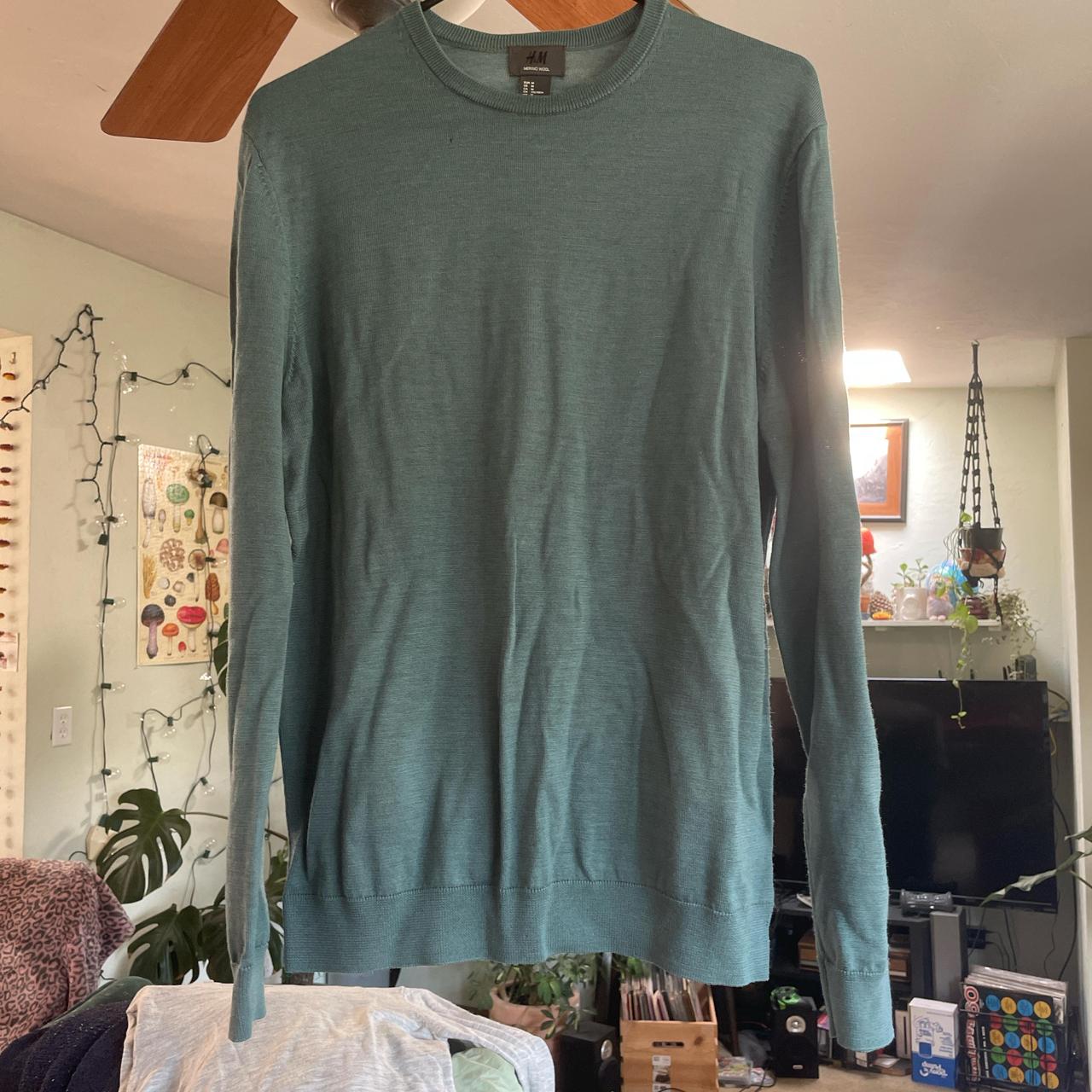 Green/teal sweater, 100% Merino Wool,
