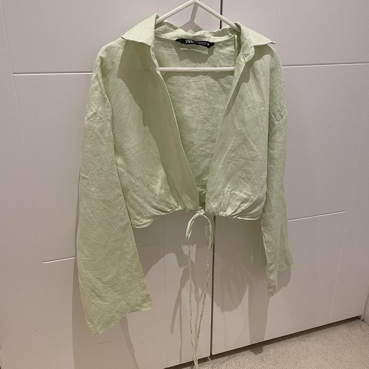 Zara Women's Green Shirt Depop