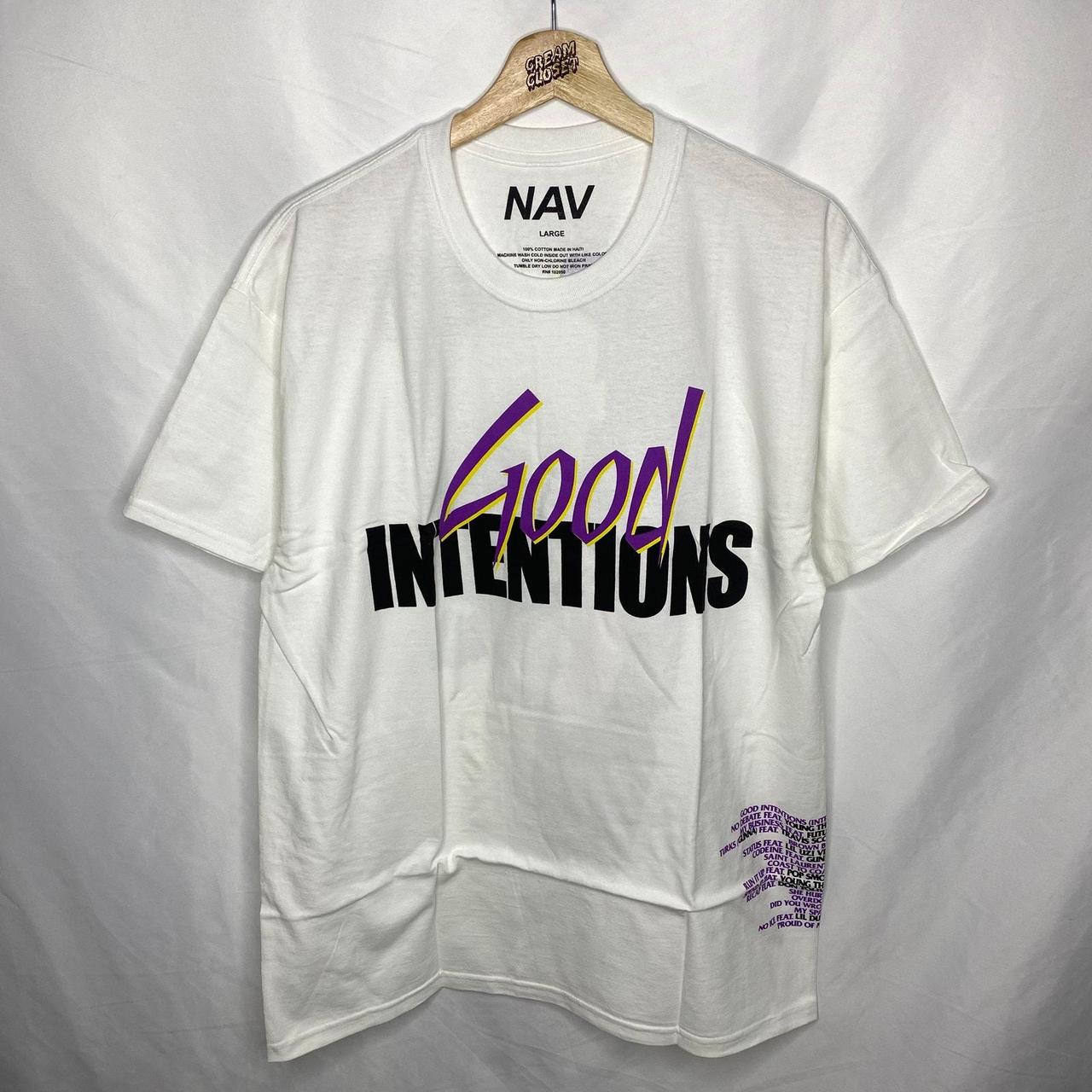 Popular Nav x VLONE Good Intentions Hip Hop Rap Tour Merch Tee in White XL