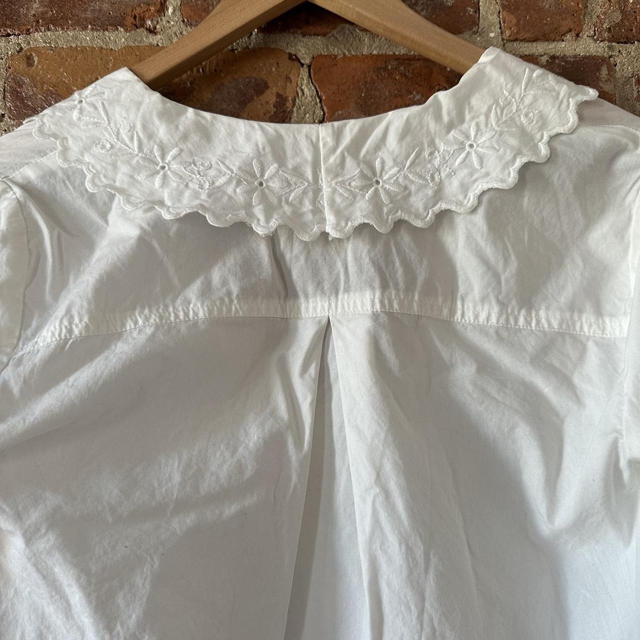 Free People white cropped blouse 🤍 - Depop