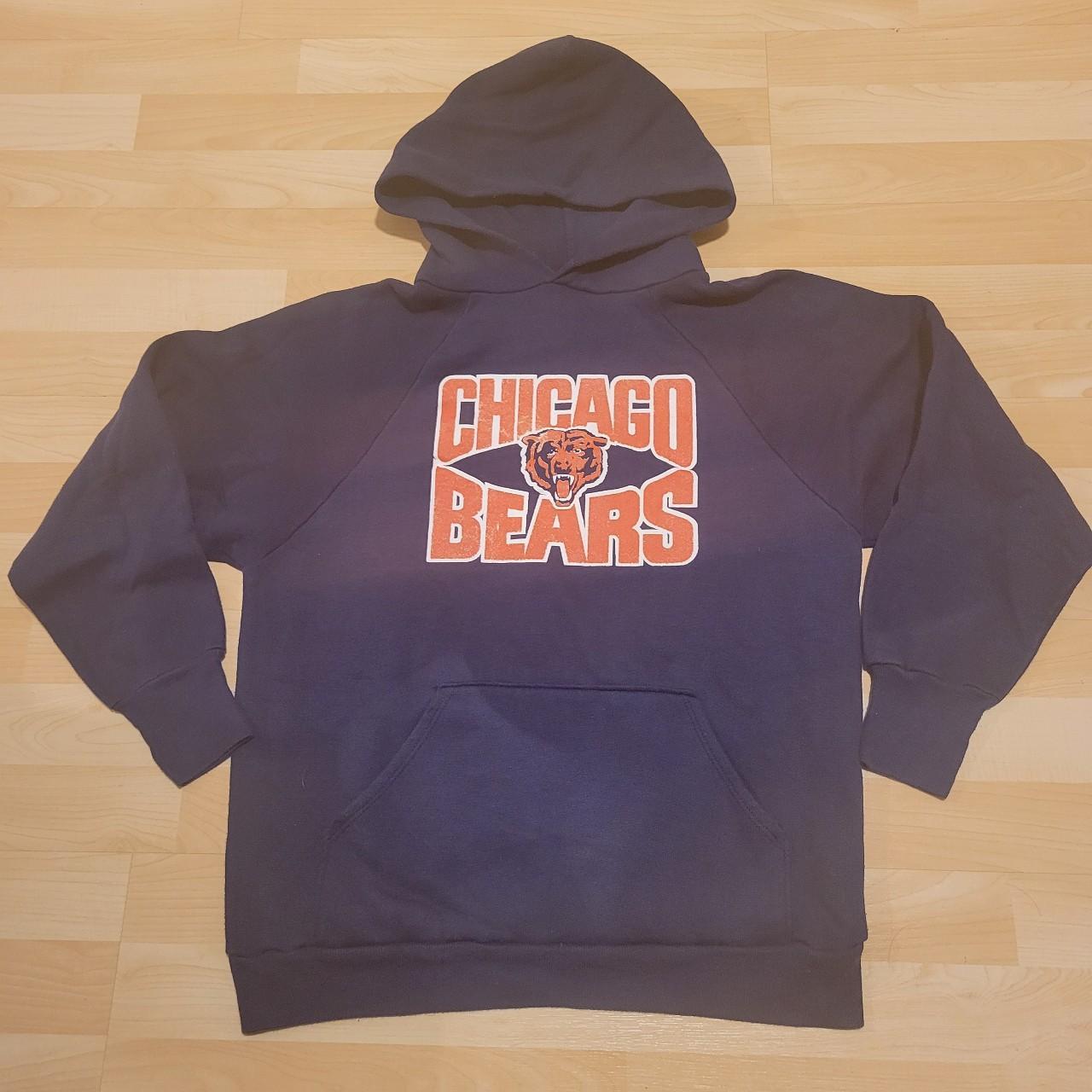 Chicago Bears NFL Men's Sz Large Orange￼ Hoodie Hooded Sweatshirt  Vintage