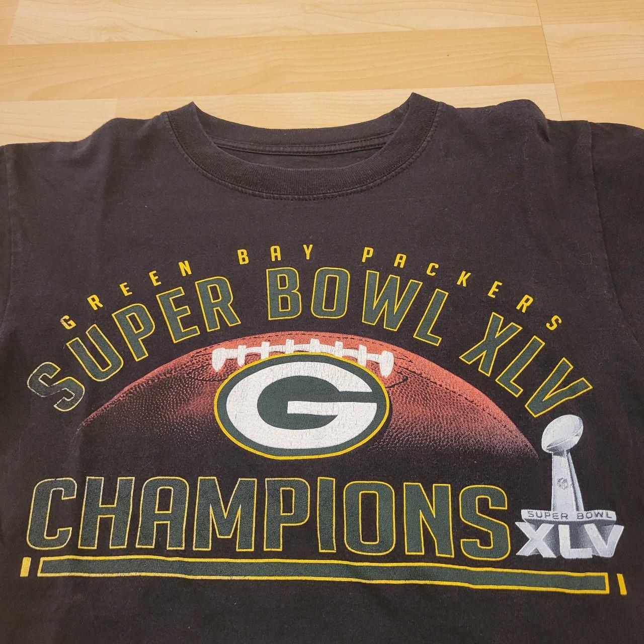 Vintage Green Bay Packers Super Bowl XLV 45 Roster T Shirt 