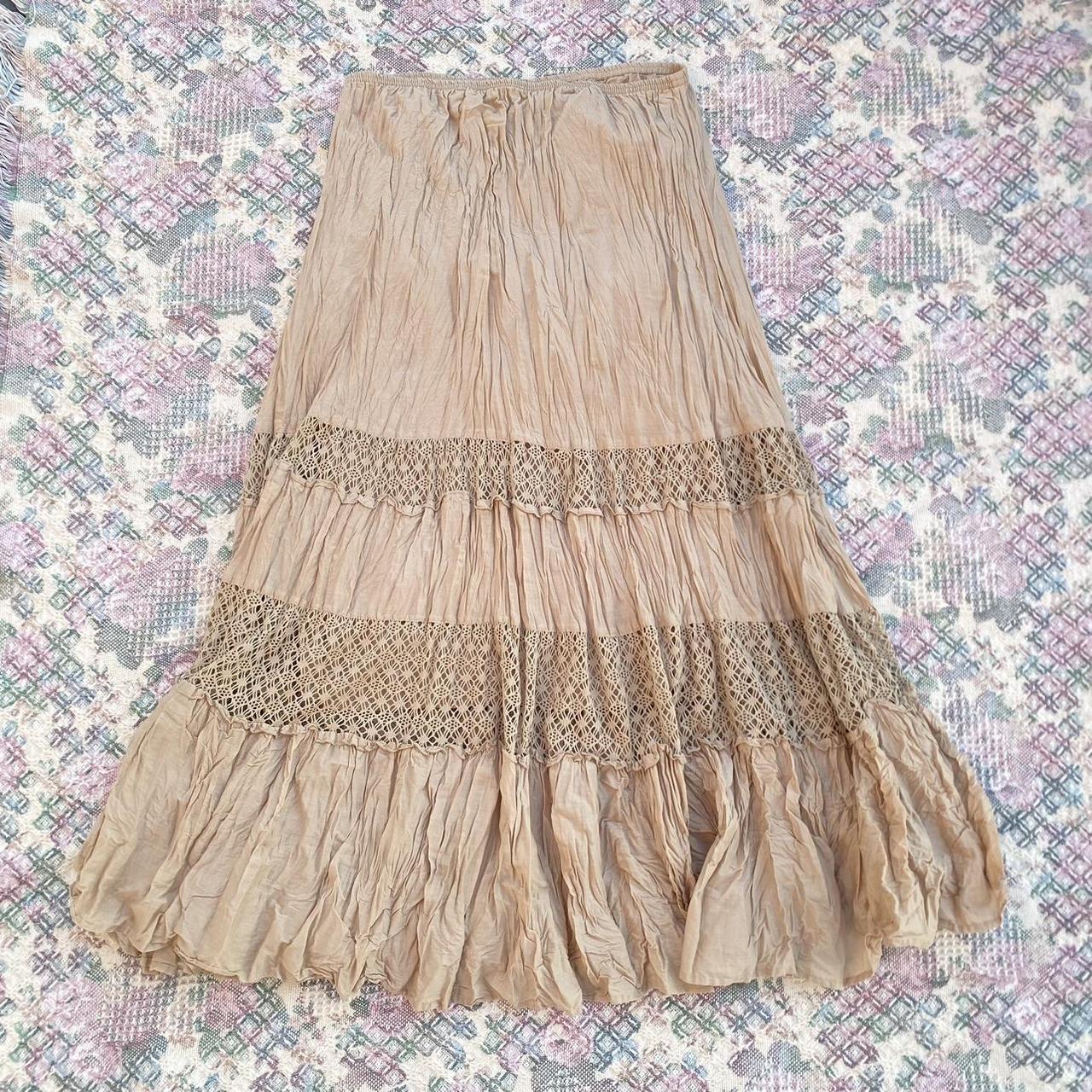 Stunning fairy grunge maxi skirt Crinkle fabric... - Depop