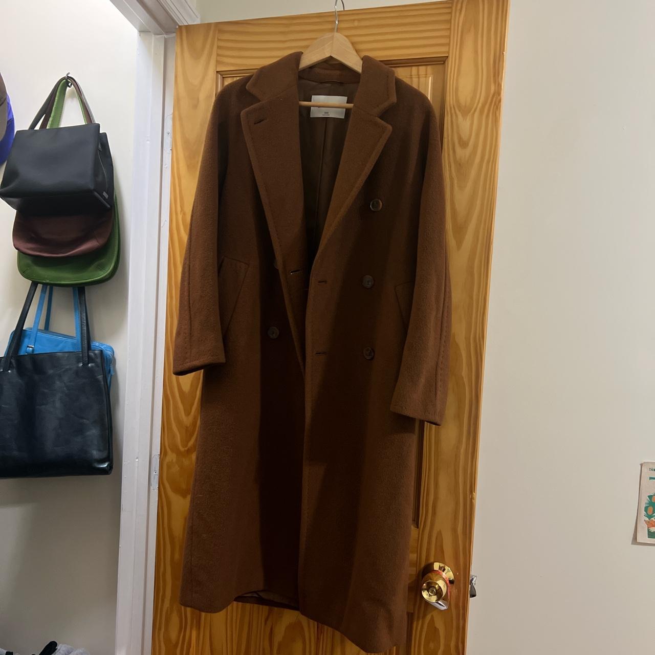 aritzia babaton slouch wool coat in deep camel size... Depop