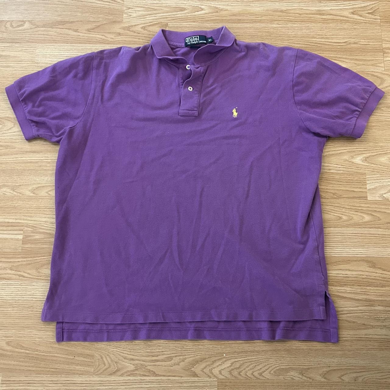 Vintage 90s Polo Ralph Lauren purple polo shirt size...