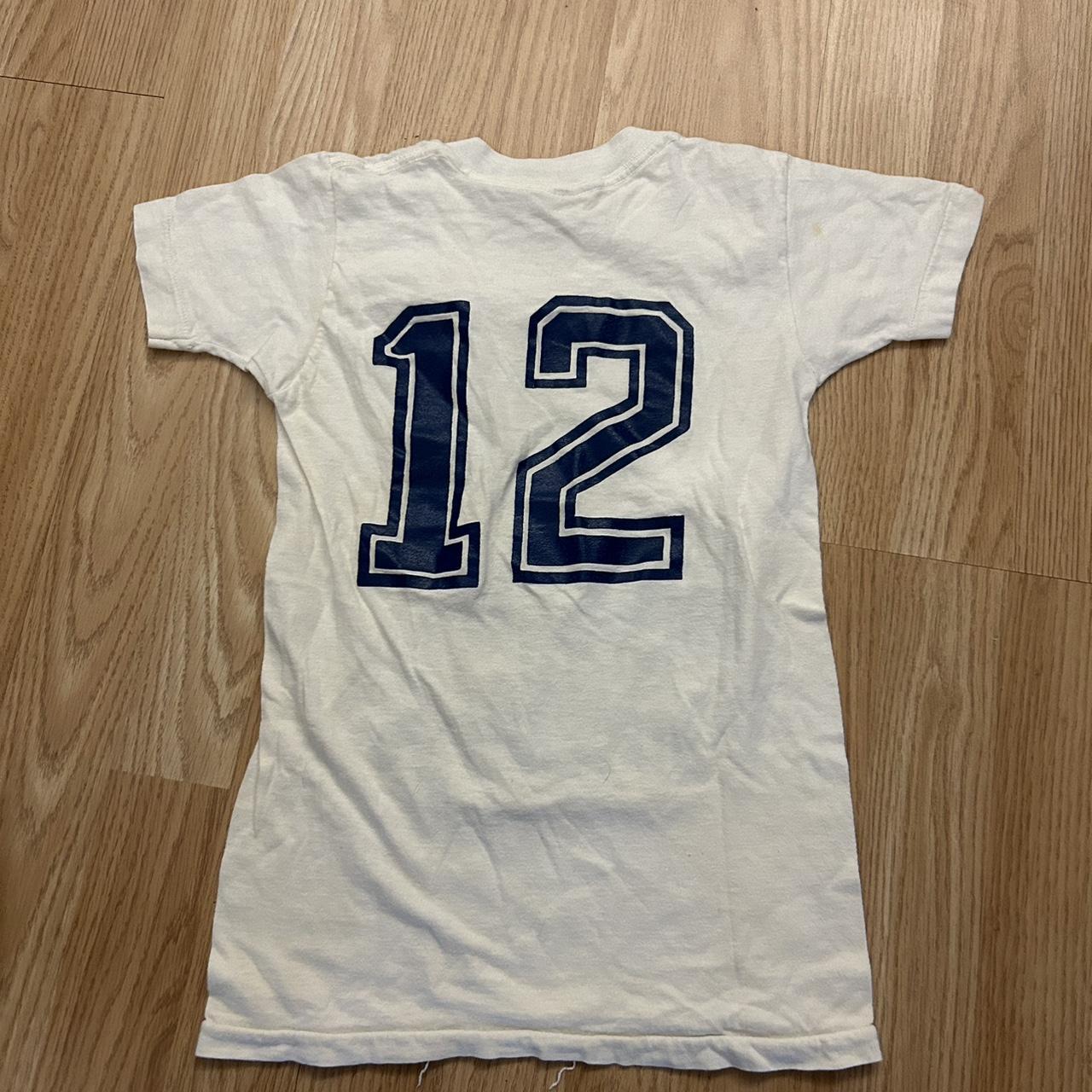 RARE VINTAGE 70s Dallas cowboys youth Dallas skipper Roger Staubach VTG  white t