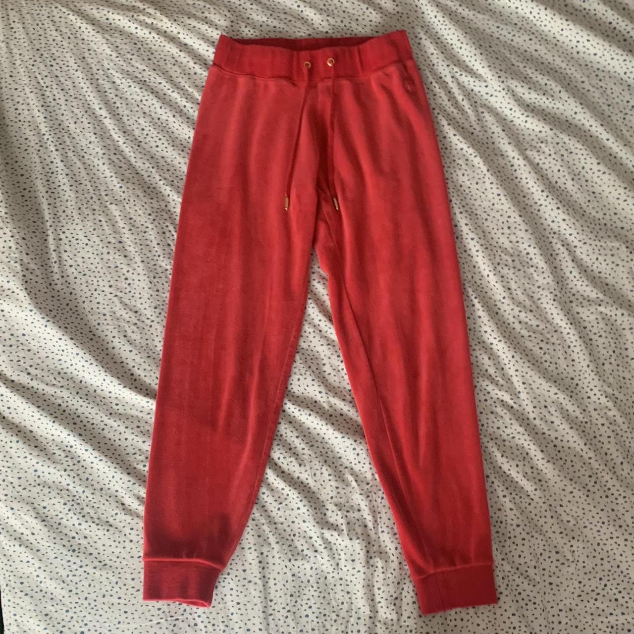 Red Juicy Couture tracksuit bottoms/joggers, perfect... - Depop