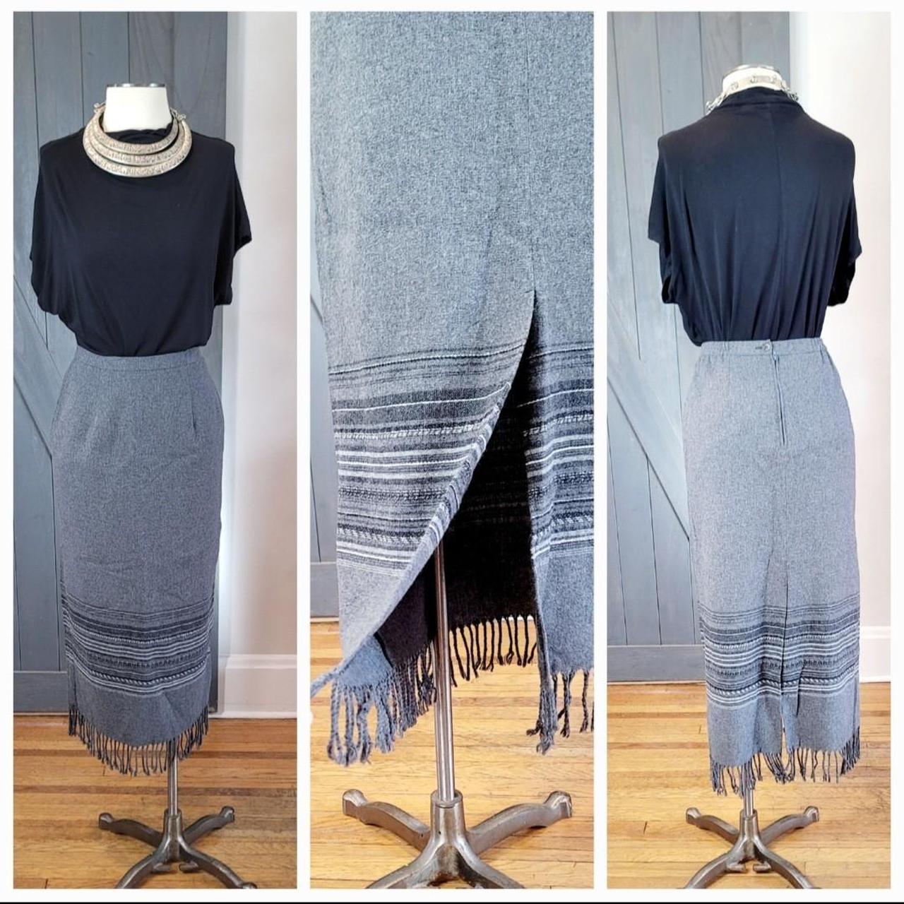 Grey on sale fringe skirt