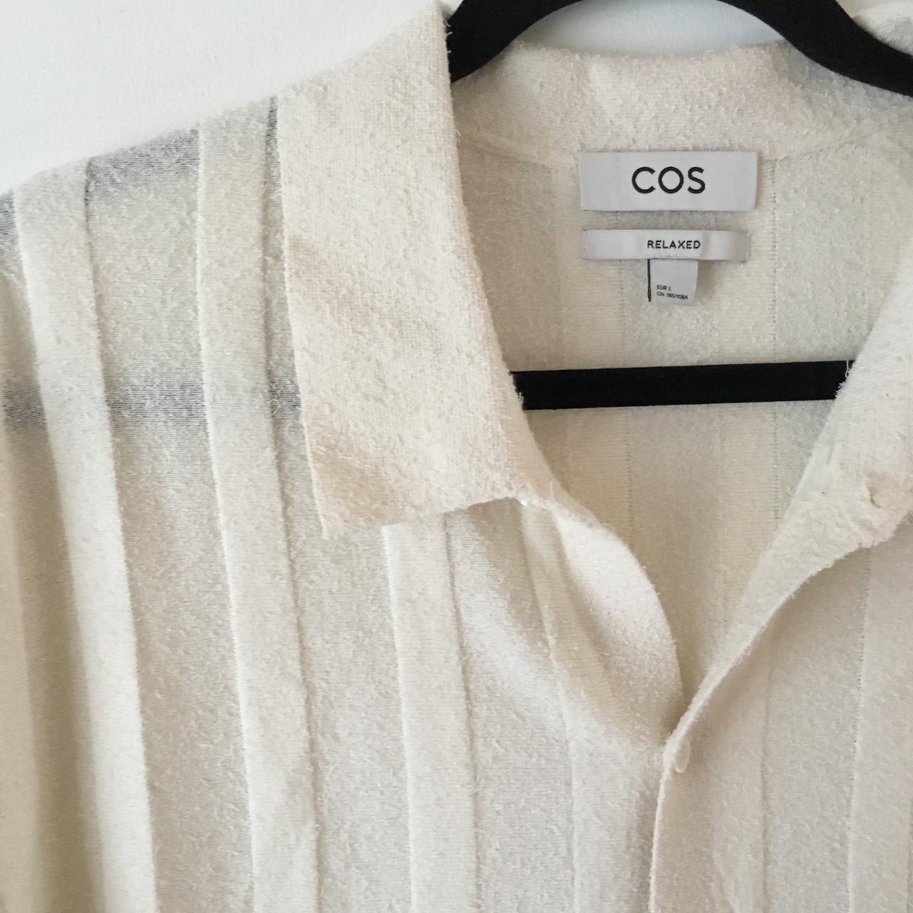 COS Men's Cream and White Shirt | Depop