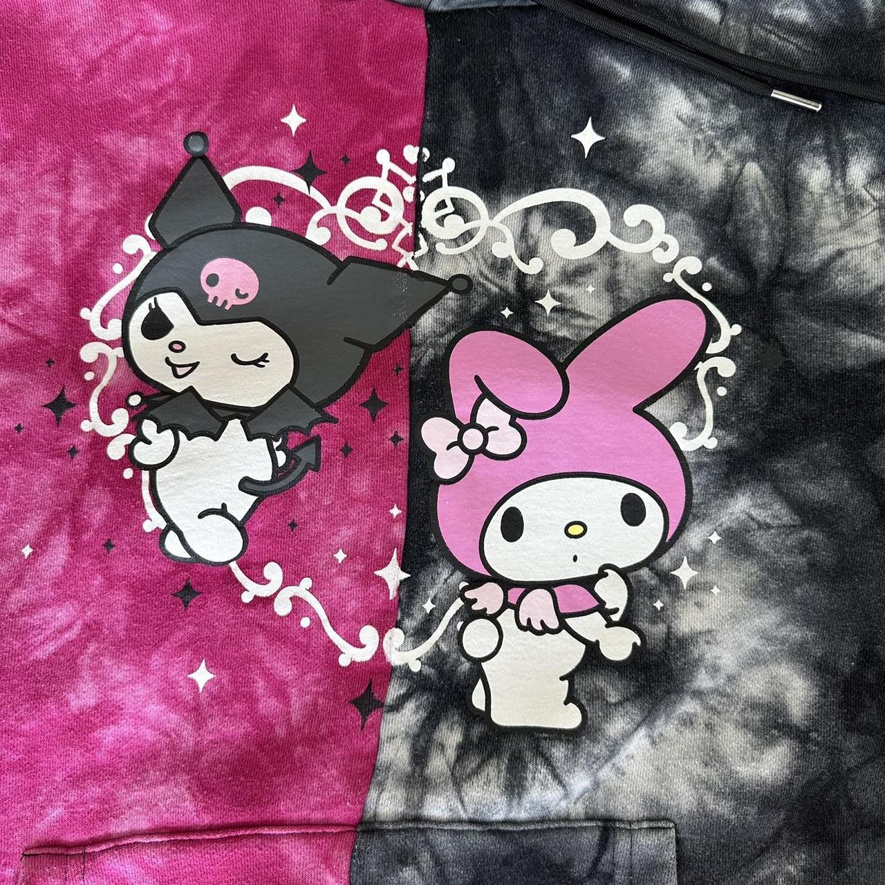 My Melody and Kuromi Tie Dye Split Hoodie by... - Depop