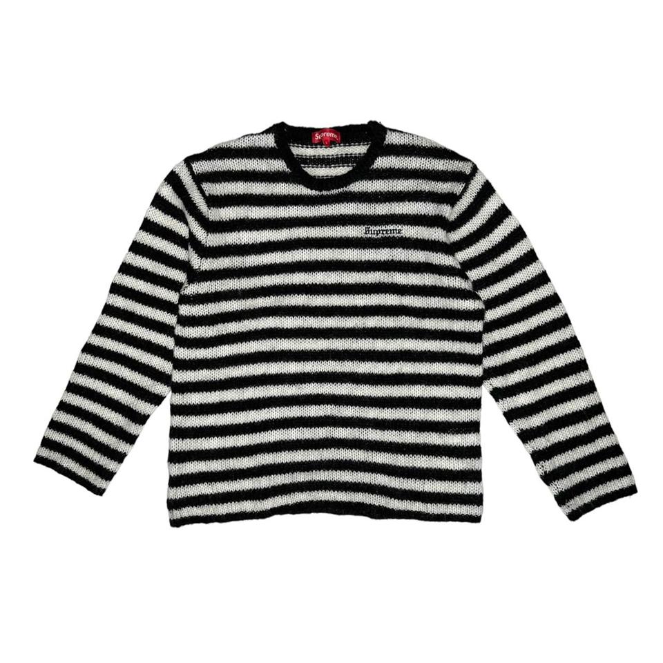 Supreme Stripe Mohair Sweater Like new - Depop