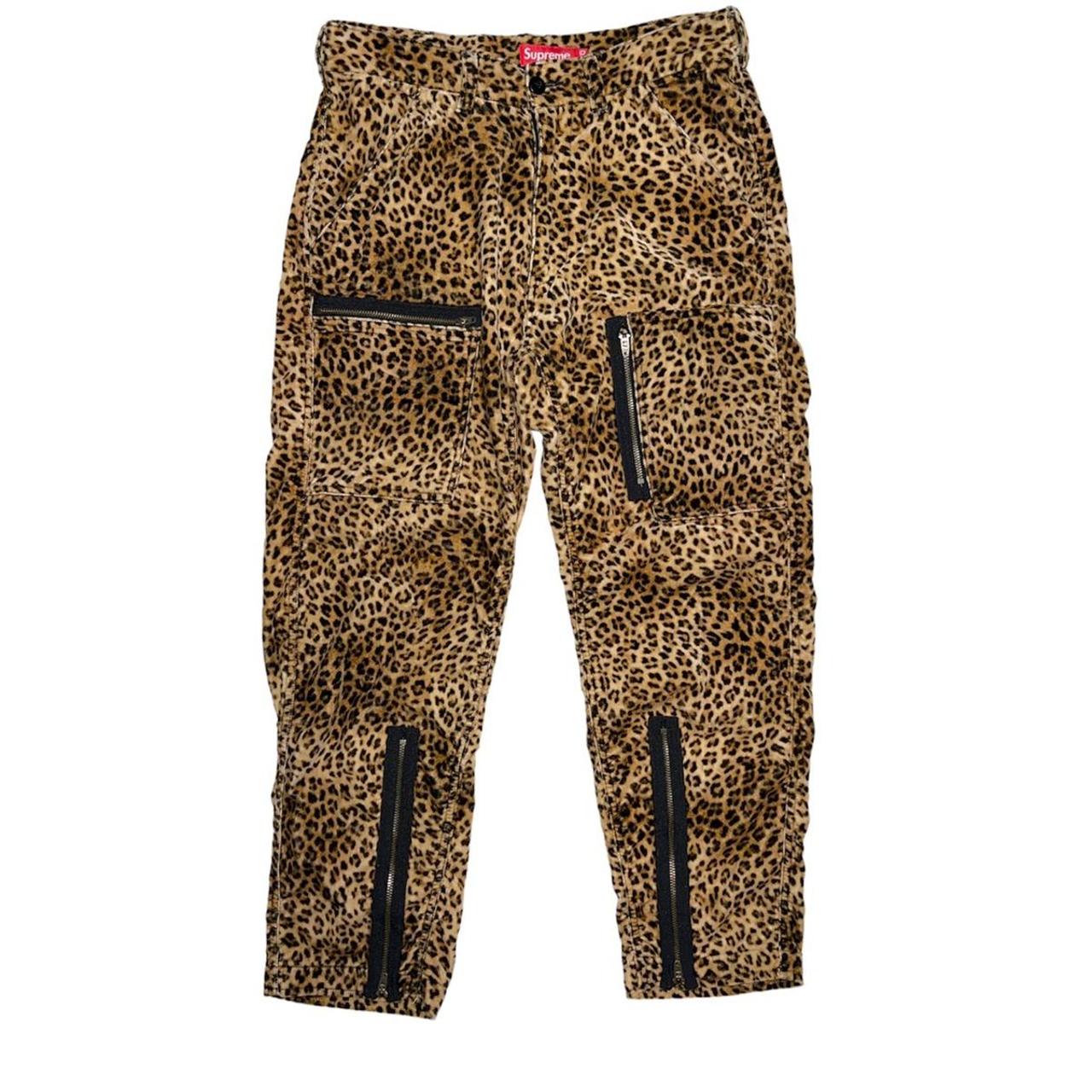 Supreme Velvet Leopard Flight Pants Perfect condition - Depop