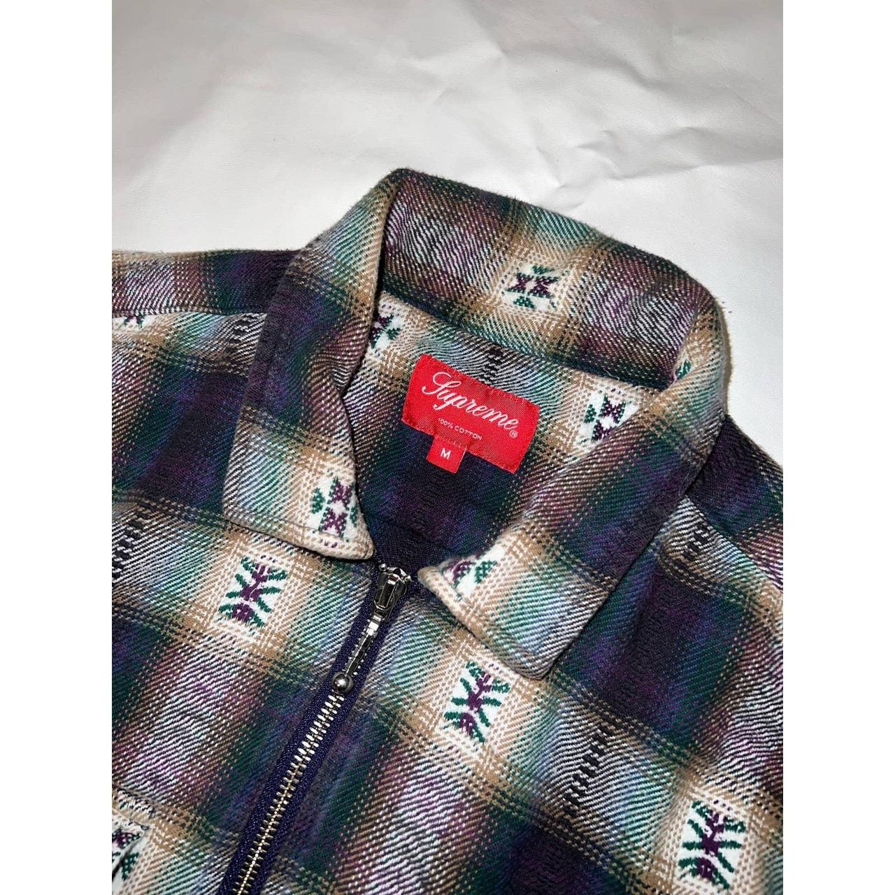 Supreme Plaid Zip Up Flannel Shirt Perfect condition - Depop