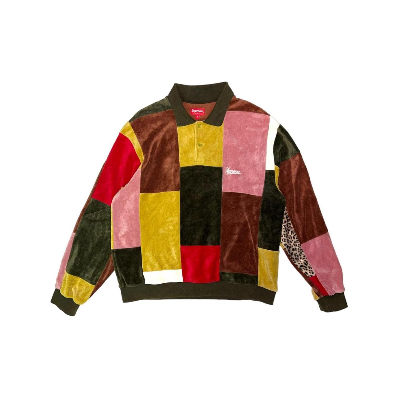 supreme Patchwork Velour L/S Polo 20aw（Supreme FW20