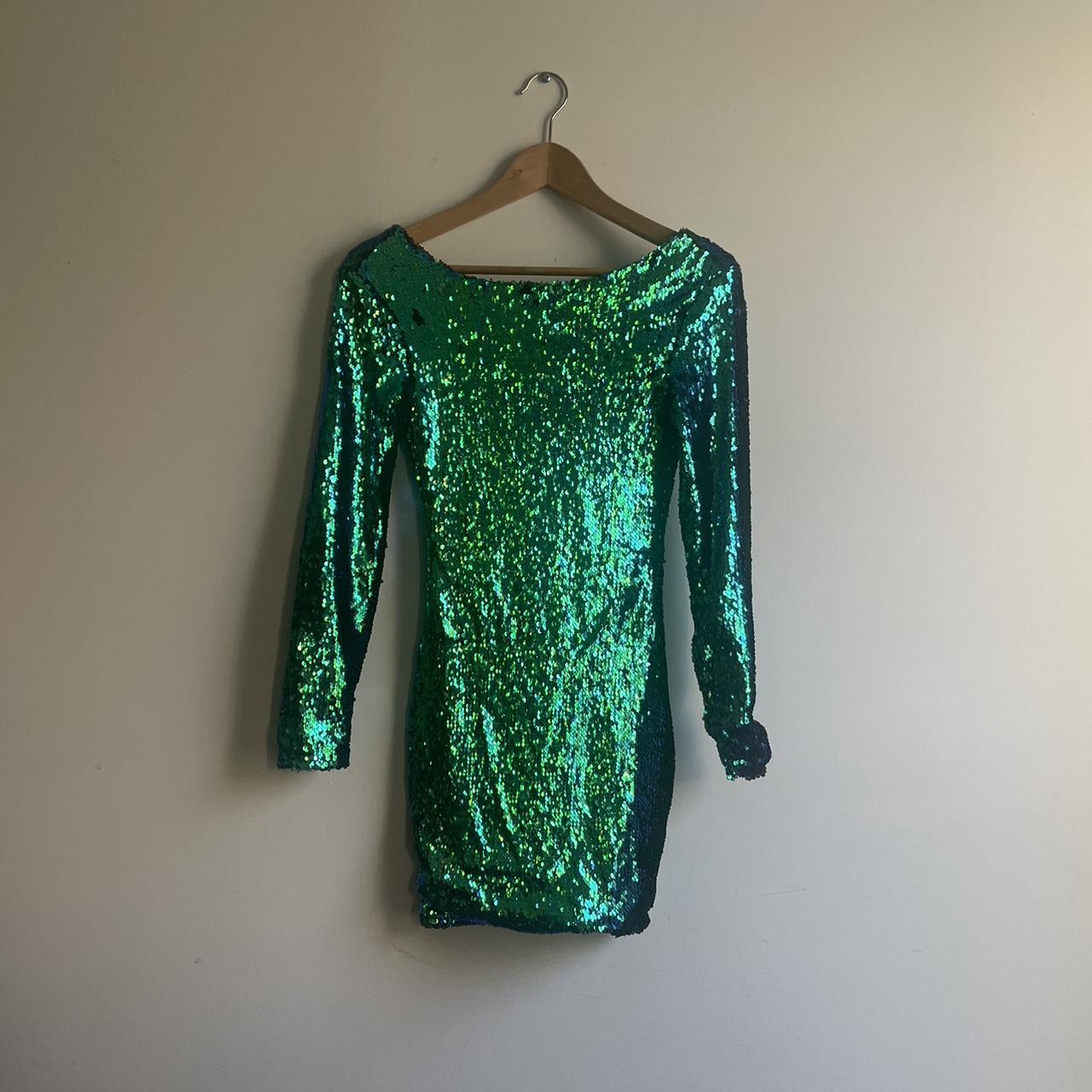 Haoduoyi green sequin dress Women s S Bodycon Depop