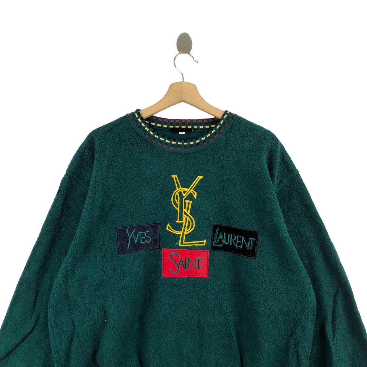 Vtg YSL Yves SAINT LAURENT Paris Crest Logo Fleece | Depop