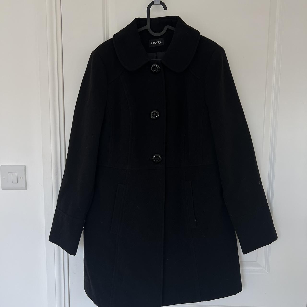 Women’s black trench coat size 14 Can be styled as... - Depop