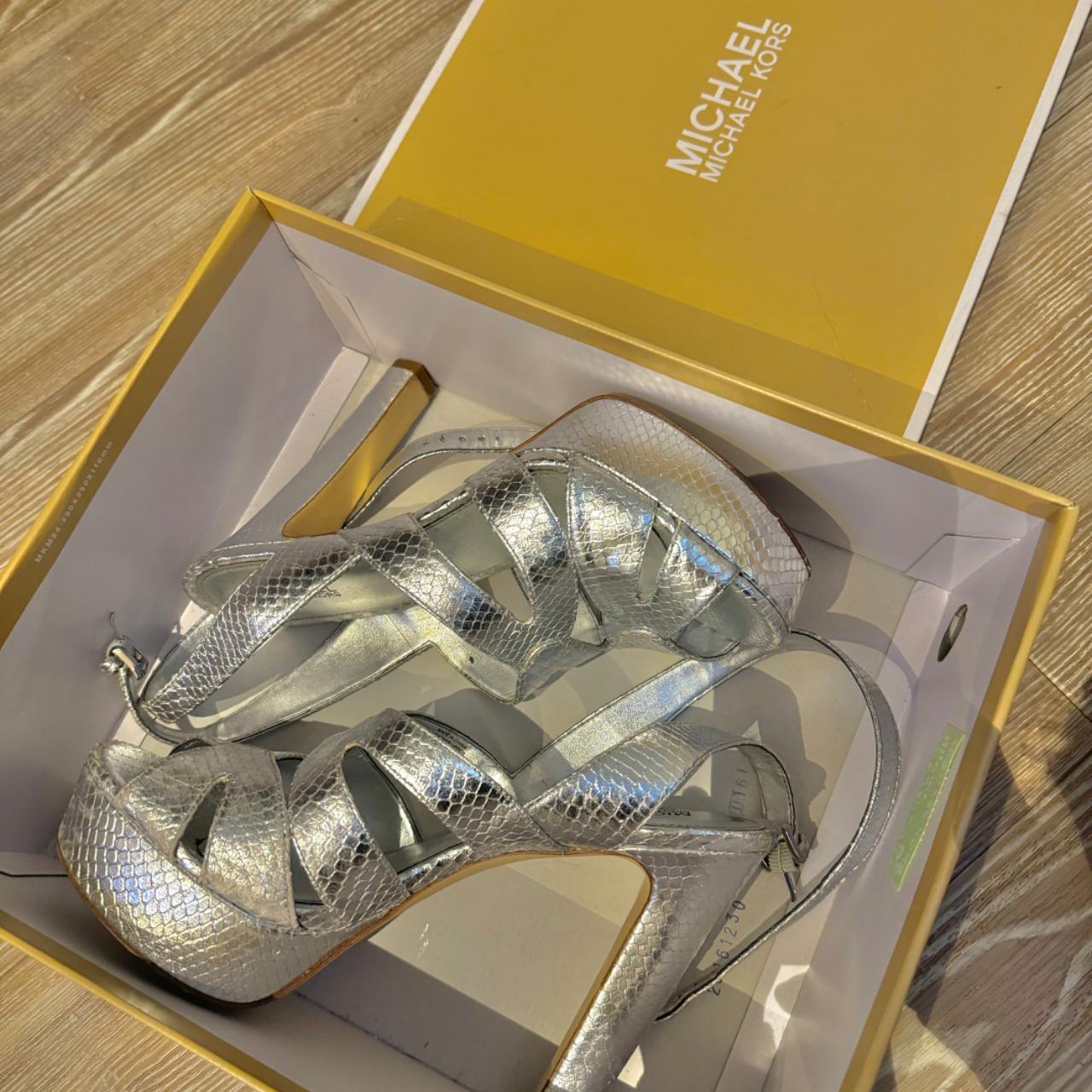 Michael Kors Silver Stilettos Size 38.5 RRP Depop