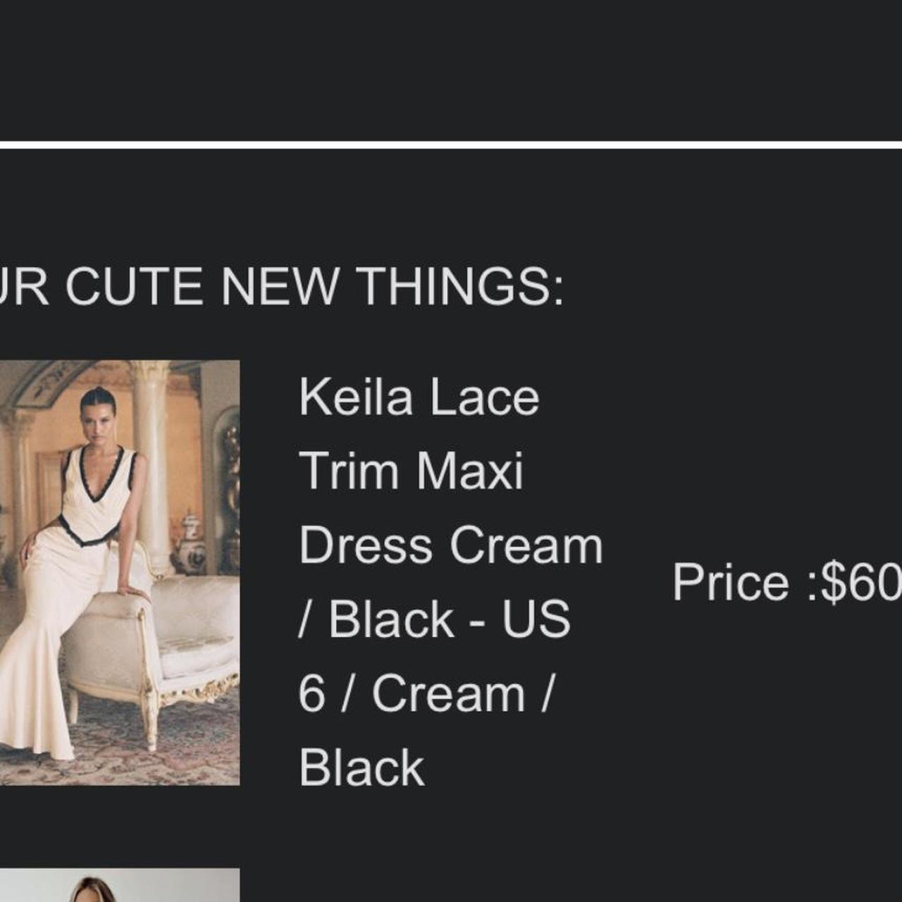 Keila Lace Trim Maxi Dress Cream / Black
