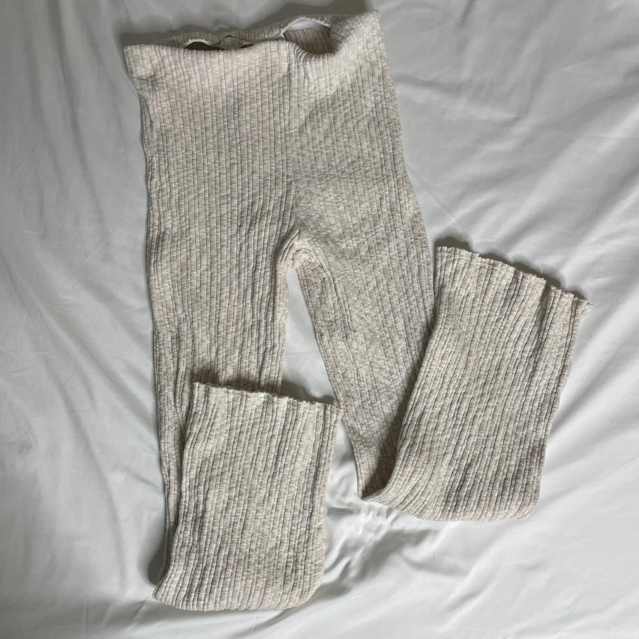 H&M Flared Lounge Pants Off-white flared lounge... - Depop