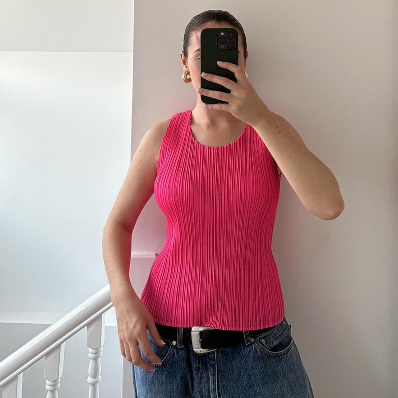 Issey Miyake pleats Top In pink , Size 3 which I... - Depop