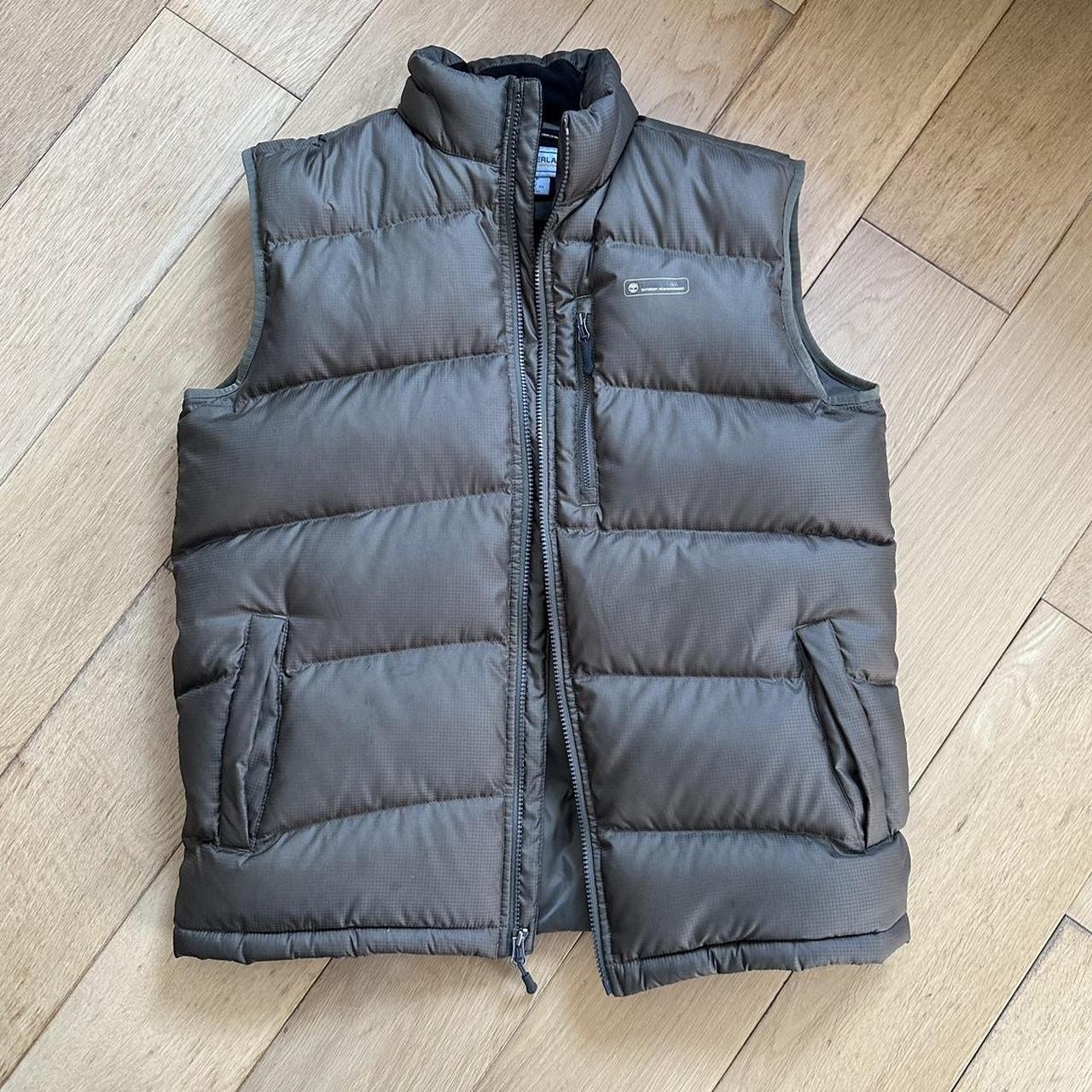 Khaki timberland body warmer / gilet In great... - Depop