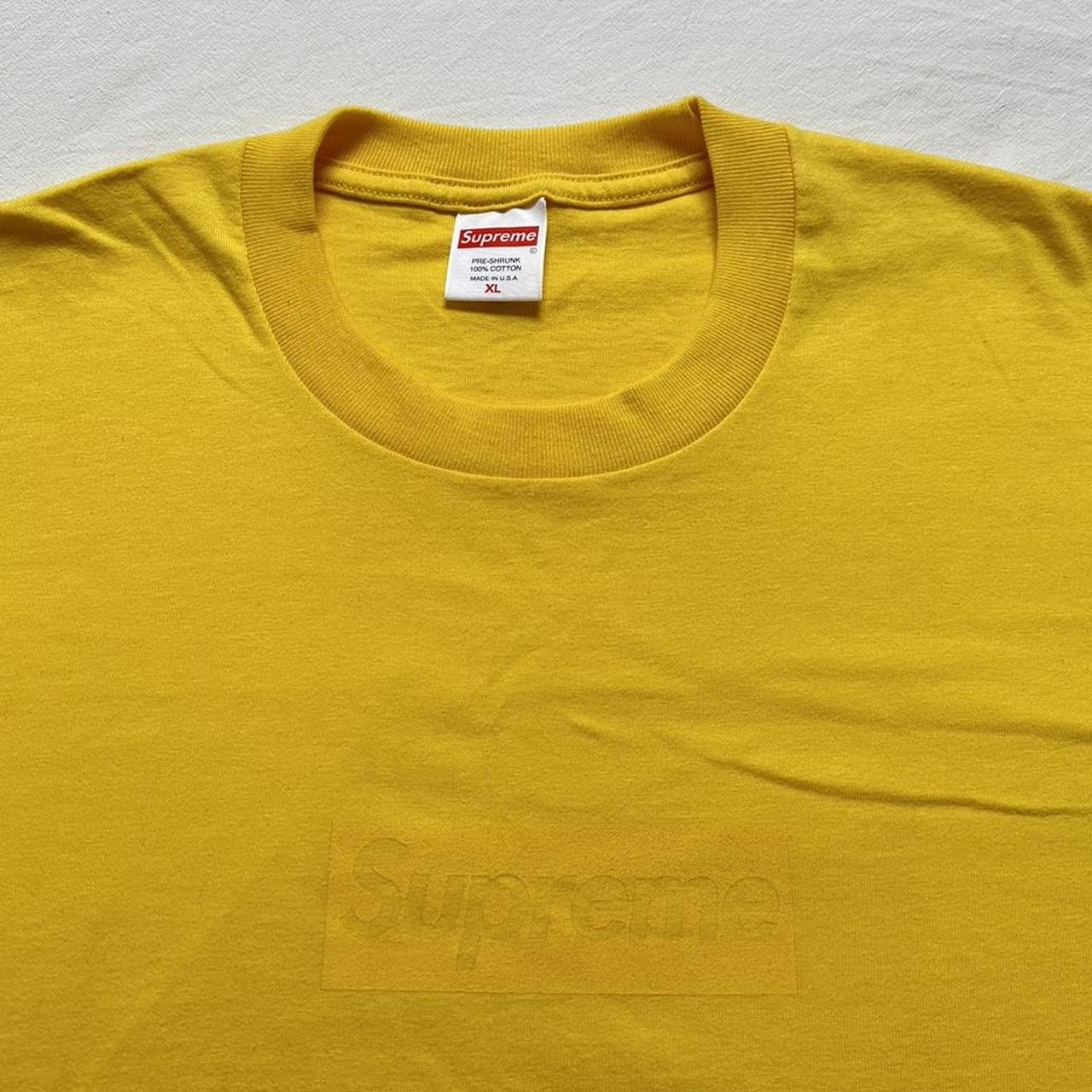 Supreme Yellow Box Logo T-shirt Size XL Yellow... - Depop