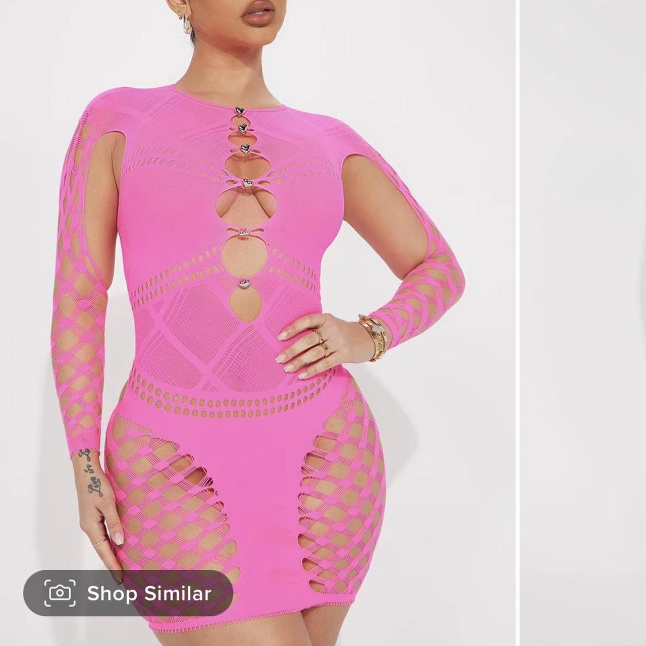pink cut out mini dress fashionnova worn once xs/s Depop