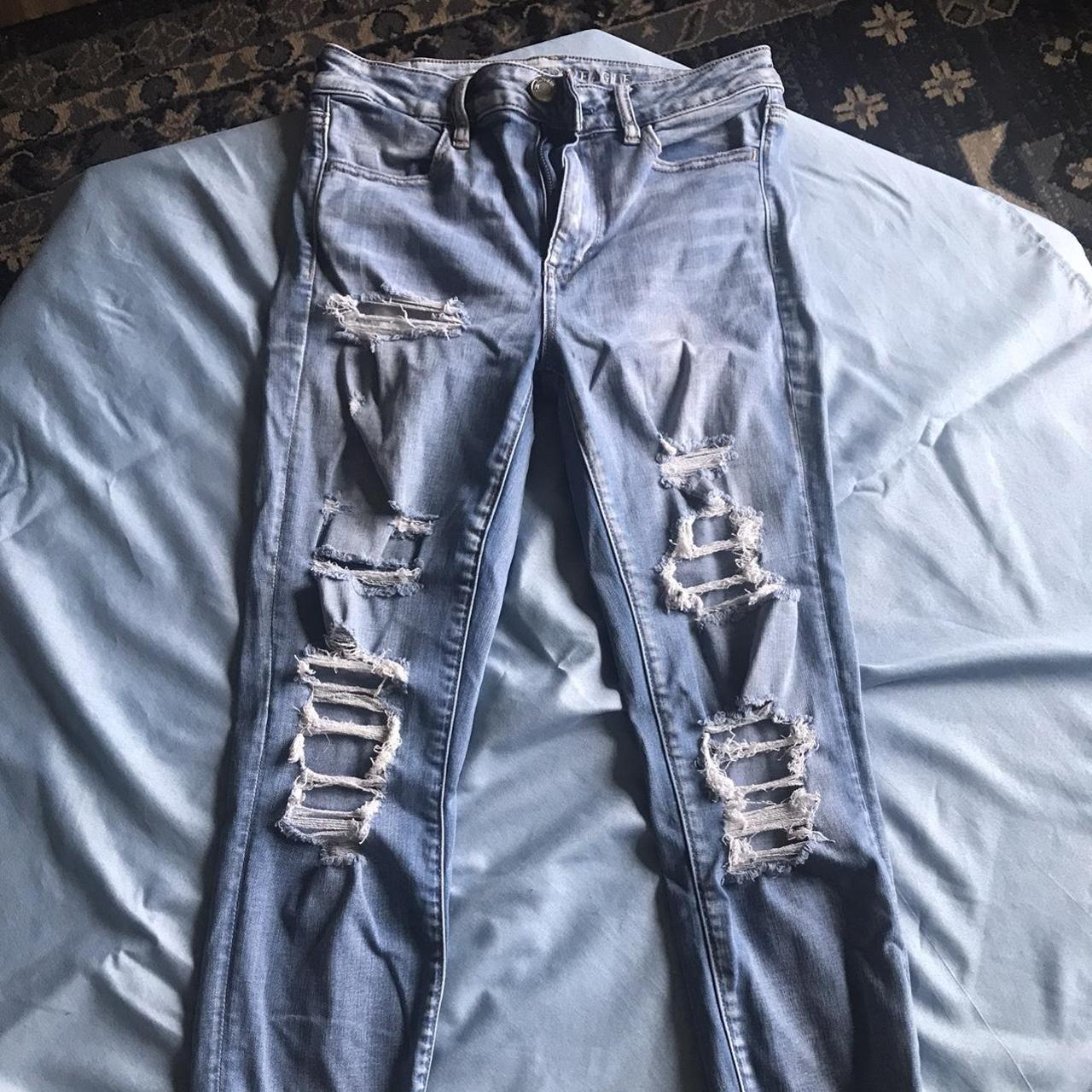 American Eagle Jeggings High waisted, distressed - Depop