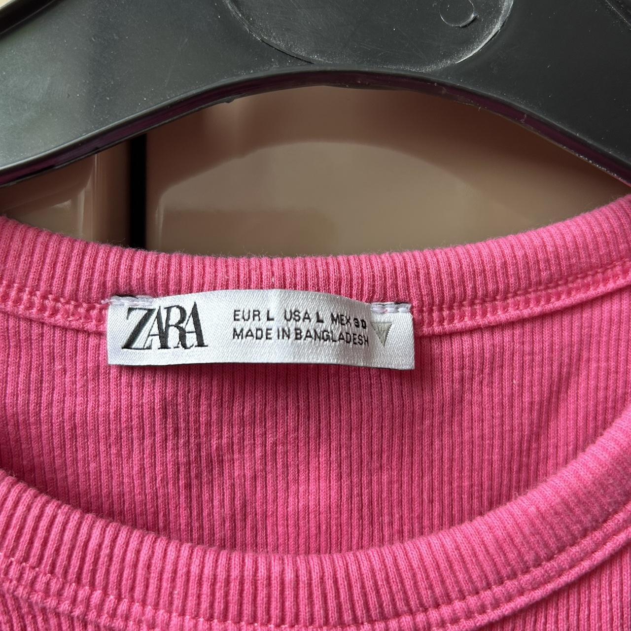 Zara pink ribbed racer crop top Worn only a... Depop