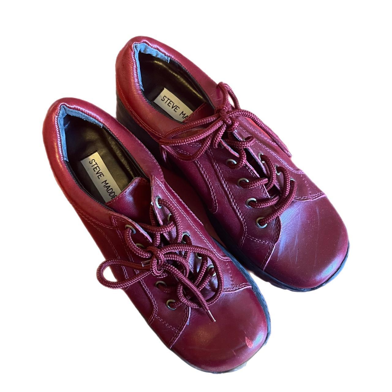 Steve Madden Women's Burgundy Trainers | Depop