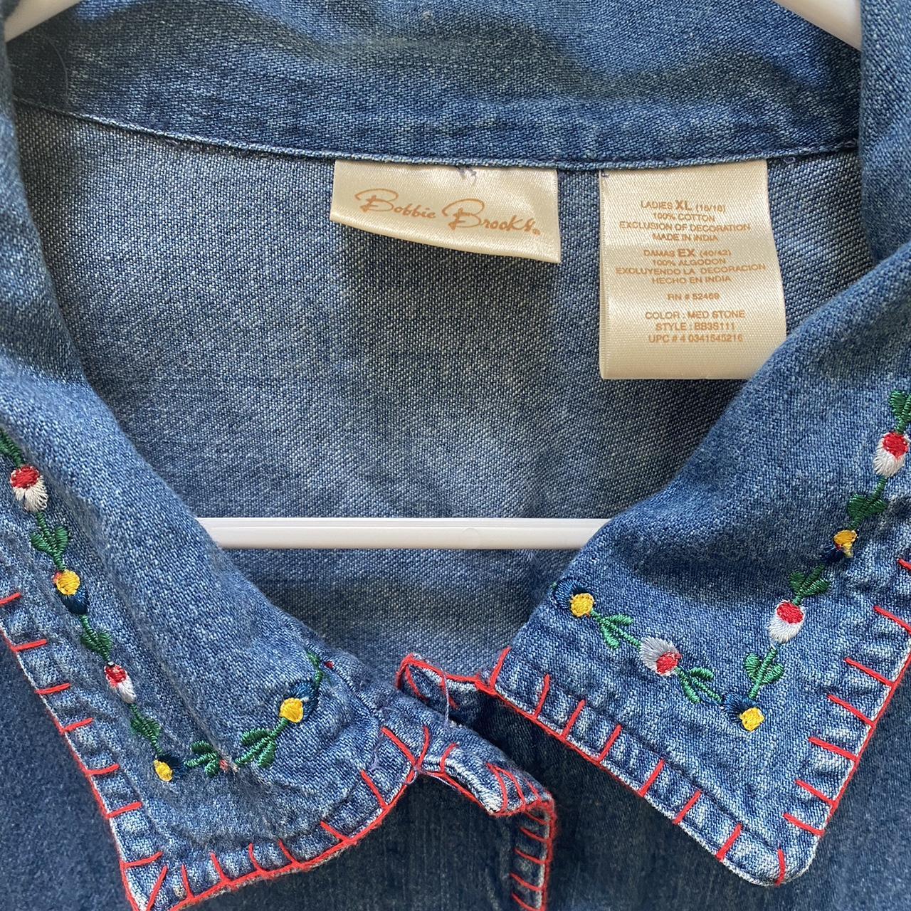 Beautiful vintage embroidered denim jacket in... - Depop