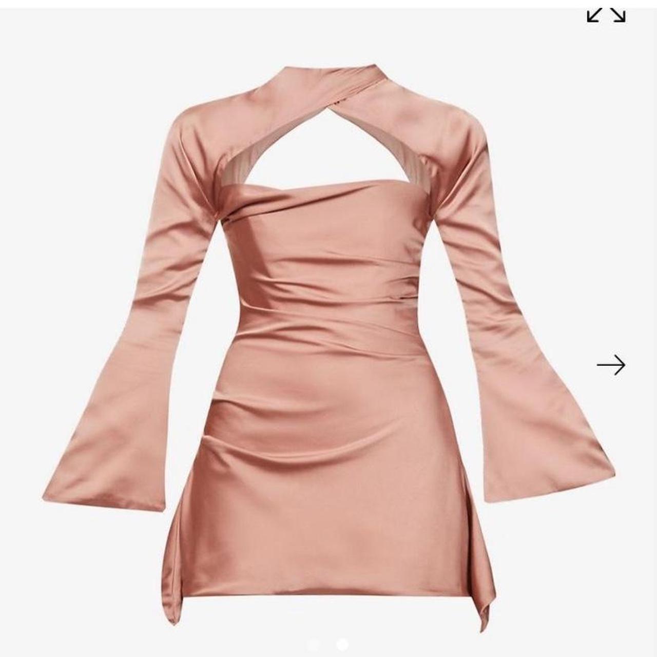 HOUSE OF CB Toira longsleeved corseted satin mini... Depop