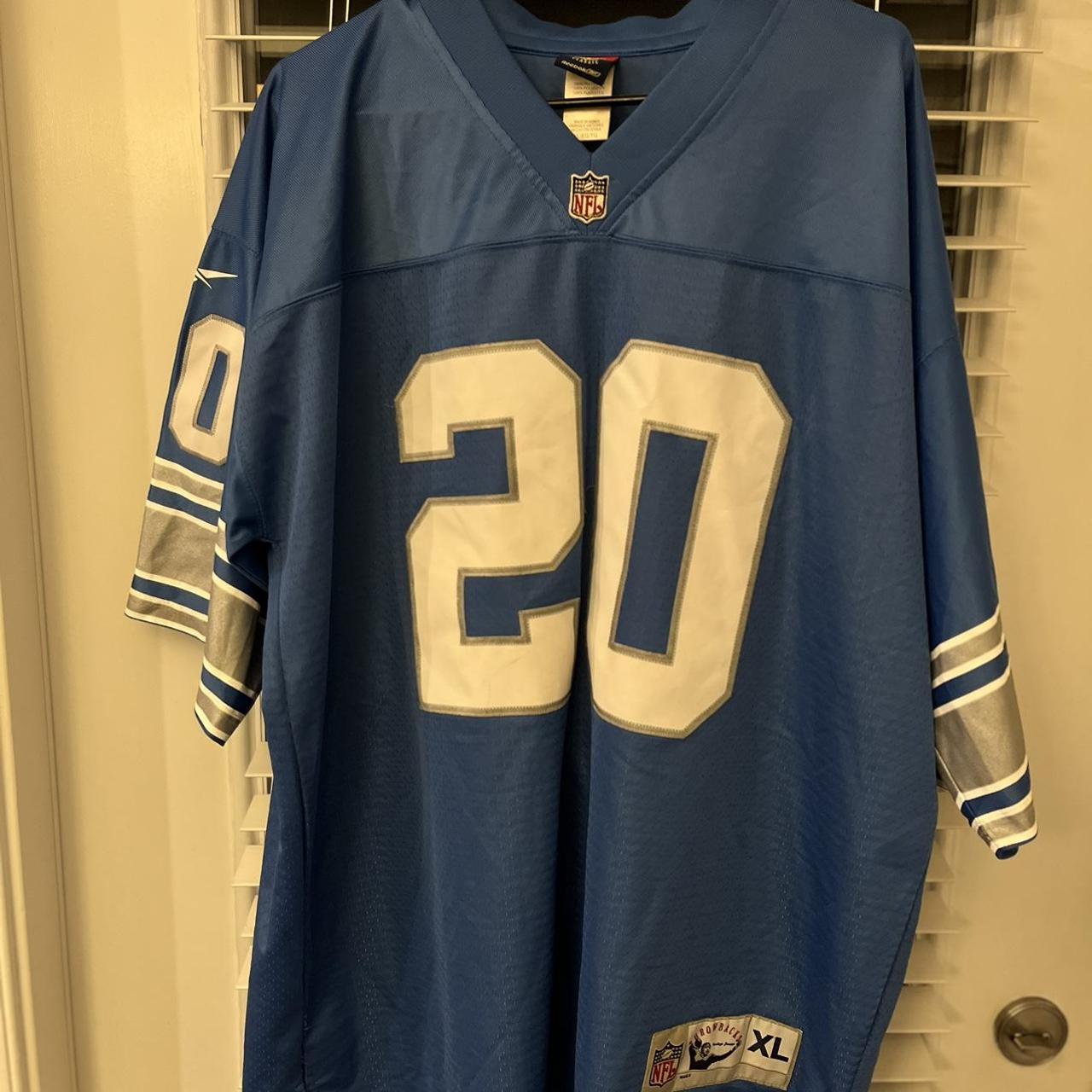 Reebok Barry Sanders Detroit Lions Jersey NFL Gridiron Throwback