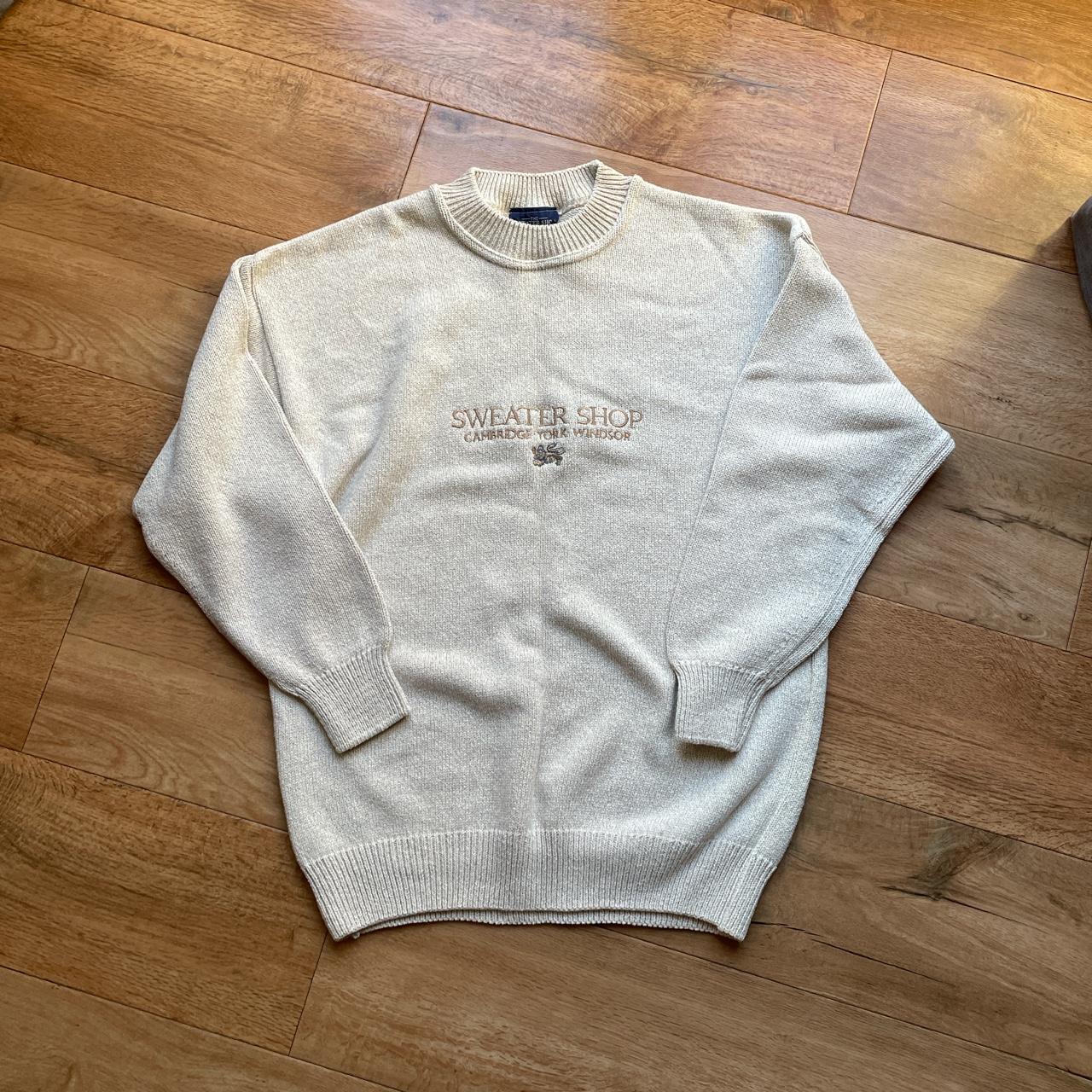 Sweater Shop Men's Cream Jumper | Depop