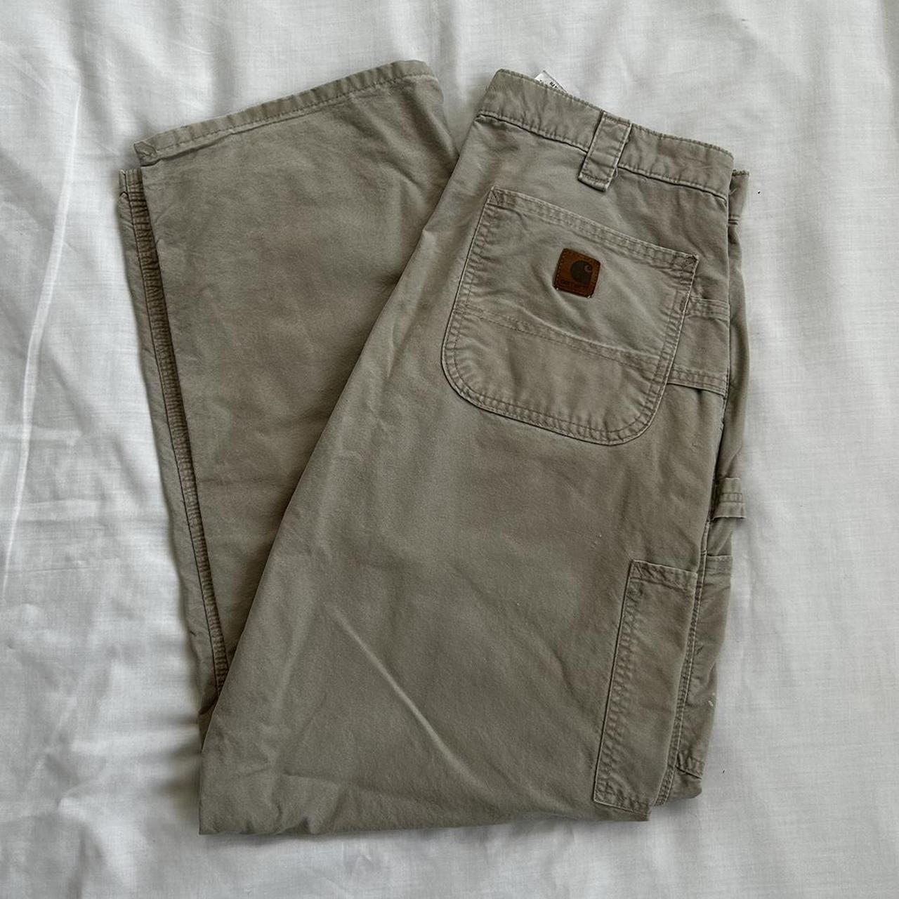 Vintage Carhartt carpenter jeans Tan / Cream... - Depop