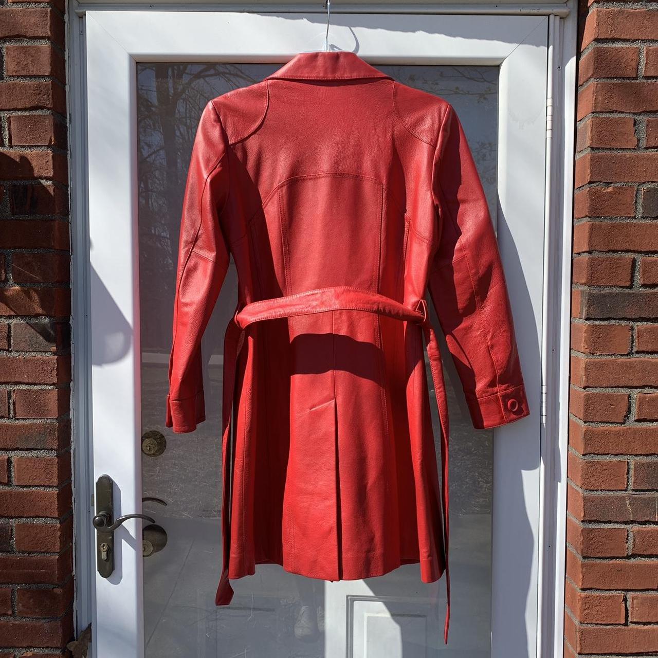 Red Leather Trenchcoat - Diyan Trading Limited