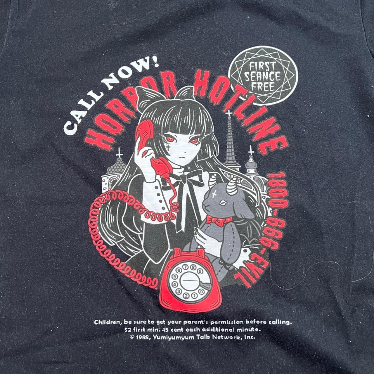 AC/DC Rag Horror Hotline Goth Graphic Tee One Size... - Depop