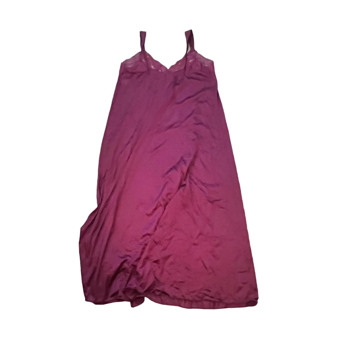 Vanity Fair Red Satin Maxi Slip Dress Size: Medium... - Depop