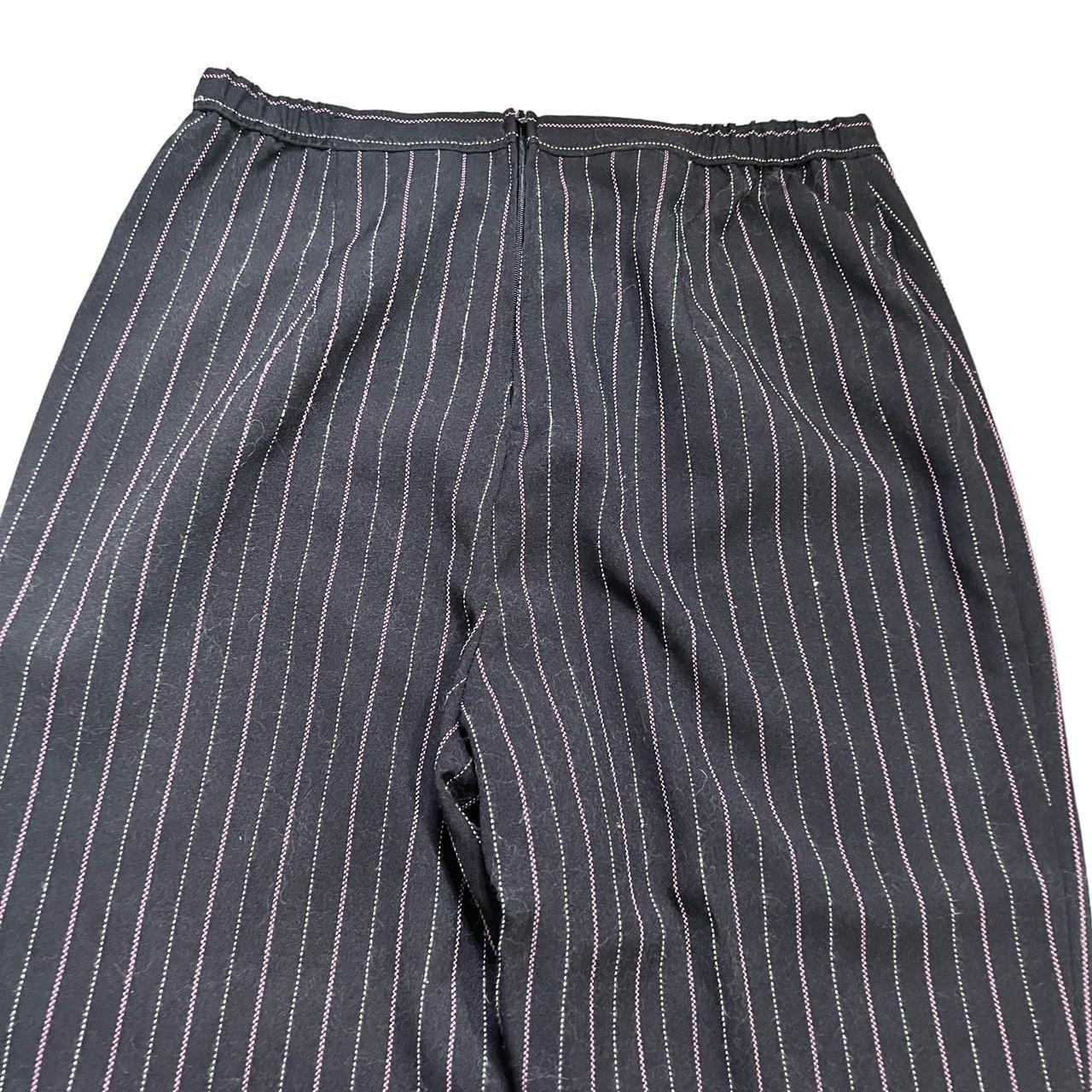 Pink Pinstripe Front Zip Pants Measurements: ... - Depop